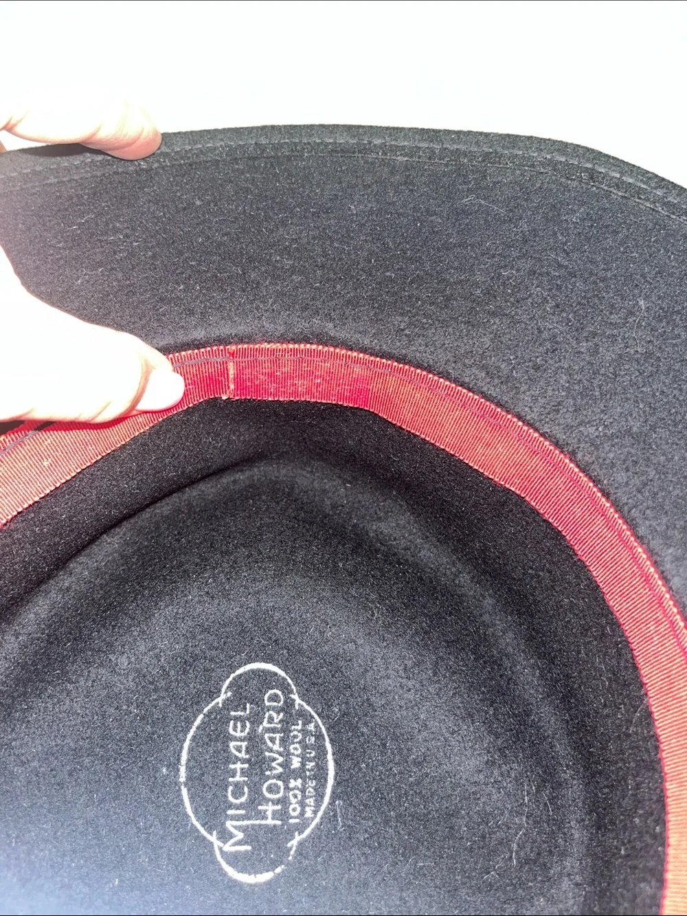 Michael Howard’s 100% Wool Black Wide-Brim Hat with Satin Ribbon